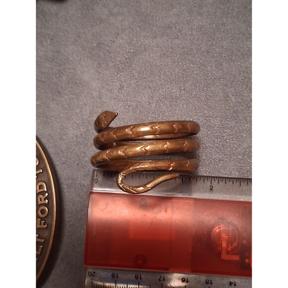 Brass Snake Napkin Ring Coiled Wraparound Style - Picture 6 of 6